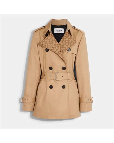 coach signature lapel short trench.